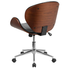 Load image into Gallery viewer, Mid-Back Walnut Wood Conference Office Chair in Black LeatherSoft