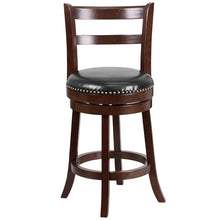 Load image into Gallery viewer, 26'' High Cappuccino Wood Counter Height Stool with Single Slat