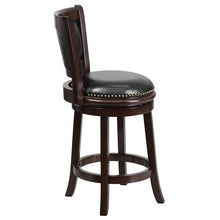 Load image into Gallery viewer, 24'' High Cappuccino Wood Counter Height Stool with Panel Back