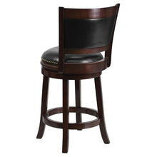 Load image into Gallery viewer, 24'' High Cappuccino Wood Counter Height Stool with Panel Back