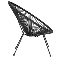 Load image into Gallery viewer, Oval Comfort Take Ten Black Papasan Lounge Chair