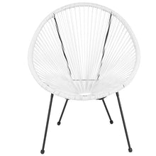 Load image into Gallery viewer, Oval Comfort Take Ten White Papasan Lounge Chair