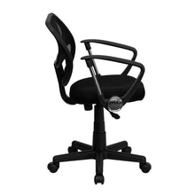 Load image into Gallery viewer, Low Back Black Mesh Swivel Task Office Chair with Curved Square Back and Arms