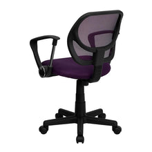 Load image into Gallery viewer, Low Back Purple Mesh Swivel Task Office Chair with Arms