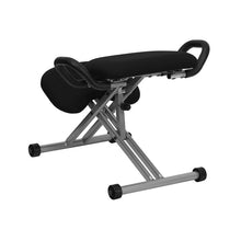 Load image into Gallery viewer, Ergonomic Kneeling Office Chair with Handles in Black Fabric