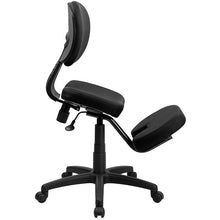 Load image into Gallery viewer, Mobile Ergonomic Kneeling Posture Task Office Chair with Back in Black Fabric