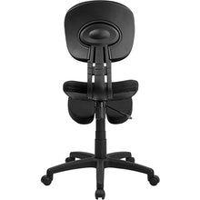 Load image into Gallery viewer, Mobile Ergonomic Kneeling Posture Task Office Chair with Back in Black Fabric