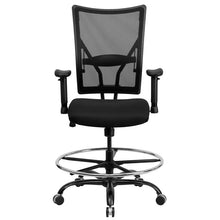 Load image into Gallery viewer, Big & Tall 400 lb. Rated Black Mesh Drafting Chair with Adjustable Arms
