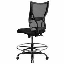 Load image into Gallery viewer, Big & Tall 400 lb. Rated Black Mesh Ergonomic Drafting Chair
