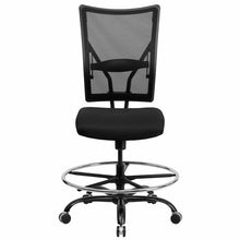 Load image into Gallery viewer, Big & Tall 400 lb. Rated Black Mesh Ergonomic Drafting Chair
