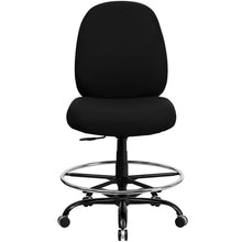 Load image into Gallery viewer, Big & Tall 400 lb. Rated Black Fabric Drafting Chair with Adjustable Back Height