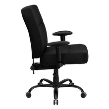 Load image into Gallery viewer, Big & Tall 400 lb. Rated Black Fabric Back Ergonomic Office Chair with Arms