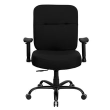 Load image into Gallery viewer, Big & Tall 400 lb. Rated Black Fabric Back Ergonomic Office Chair with Arms
