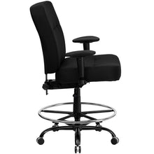 Load image into Gallery viewer, Big & Tall 400 lb. Rated Black Fabric Back Draft Chair with Adjustable Arms