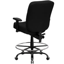 Load image into Gallery viewer, Big & Tall 400 lb. Rated Black Fabric Back Draft Chair with Adjustable Arms