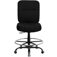 Load image into Gallery viewer, Big & Tall 400 lb. Rated Black Fabric Ergonomic Drafting Chair with Back