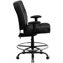 Load image into Gallery viewer, Big & Tall 400 lb. Rated Black Ergonomic Drafting Chair with Adjustable Arms