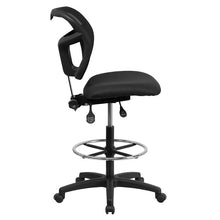 Load image into Gallery viewer, Mid-Back Black Mesh Drafting Chair with Back Height Adjustment