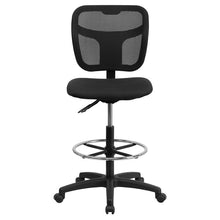 Load image into Gallery viewer, Mid-Back Black Mesh Drafting Chair with Back Height Adjustment