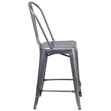 Load image into Gallery viewer, 24'' High Clear Coated Indoor Counter Height Stool with Back