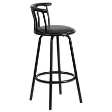 Load image into Gallery viewer, Back Black Metal Barstool with Black Vinyl Swivel Seat