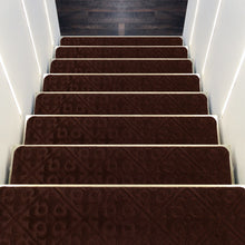 Load image into Gallery viewer, 15Pcs Indoor Non-Slip Stair Carpet Mats for Wooden Steps-Brown