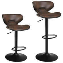 Load image into Gallery viewer, Set of 2 Adjustable Bar Stools Swivel Bar Chairs Pub Kitchen