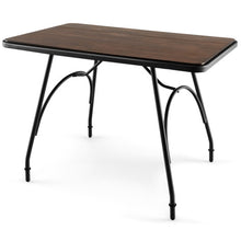 Load image into Gallery viewer, 43 x 27.5 Inch Industrial Style Dining Table with Adjustable Feet-Rustic Brown