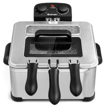 Load image into Gallery viewer, Electric Deep Fryer 5.3QT/21-Cup Stainless Steel 1700W with Triple Basket
