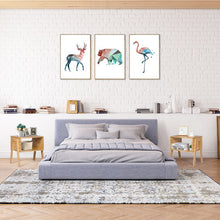 Load image into Gallery viewer, 2 Pieces Bamboo Storage Shelf Nightstand Sofa Table