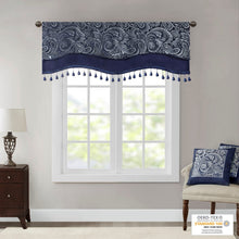 Load image into Gallery viewer, Aubrey Jacquard Window Rod Pocket Valance With Beads - MP41-7425