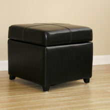 Load image into Gallery viewer, Baxton Studio Black Full Leather Storage Cube Ottoman