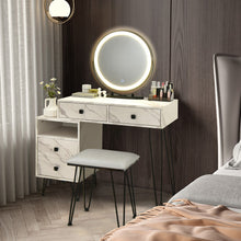 Load image into Gallery viewer, Modern Dressing Table with Storage Cabinet-White