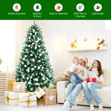 Load image into Gallery viewer, Artificial PVC Christmas Tree with Branch Tips and Metal Stand-7'
