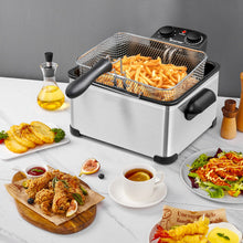 Load image into Gallery viewer, Electric Deep Fryer 5.3QT/21-Cup Stainless Steel 1700W with Triple Basket