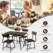 Load image into Gallery viewer, 43 x 27.5 Inch Industrial Style Dining Table with Adjustable Feet-Rustic Brown