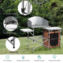 Load image into Gallery viewer, Foldable Outdoor BBQ Portable Grilling Table With Windscreen Bag