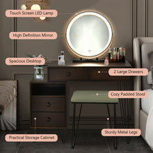 Load image into Gallery viewer, Modern Dressing Table with Storage Cabinet-Brown