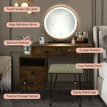 Load image into Gallery viewer, Modern Dressing Table with Storage Cabinet-Rustic Brown