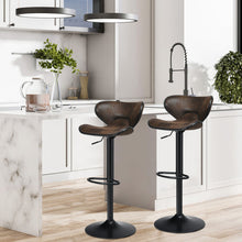 Load image into Gallery viewer, Set of 2 Adjustable Bar Stools Swivel Bar Chairs Pub Kitchen