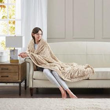 Load image into Gallery viewer, Madison Park Zuri 100% Polyester Faux Tip Dyed Brushed Long Fur Throw MP50-6675 By Olliix