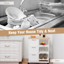 Load image into Gallery viewer, Rolling Kitchen Island Utility Storage Cart with 3 Large Drawers-White