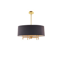 Load image into Gallery viewer, Presidio 5-Light Black Drum Shade Chandelier FB150-1153 By Olliix