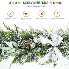 Load image into Gallery viewer, 6.5 Feet Snow Flocked Christmas Garland with White Berries and Snowflakes
