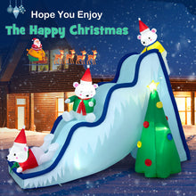 Load image into Gallery viewer, 9 Feet Inflatable Polar Bear Slide Scene Decoration with LED Lights