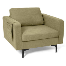Load image into Gallery viewer, Modern Accent Armchair with Side Storage Pocket-Green
