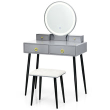 Load image into Gallery viewer, Vanity Table Set with Mirror-Gray