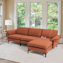 Load image into Gallery viewer, Extra Large Modular L-shaped Sectional Sofa with Reversible Chaise for 4-5 People-Rust Red
