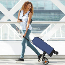Load image into Gallery viewer, Folding Shopping Cart Utility Hand Truck with Rolling Swivel Wheels-Blue