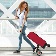 Load image into Gallery viewer, Folding Shopping Cart Utility Hand Truck with Rolling Swivel Wheels-Red
